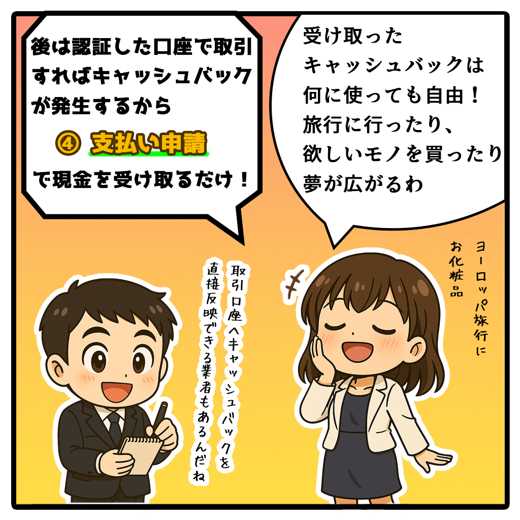 ロイヤルキャッシュバックマニュアル漫画4コマ目