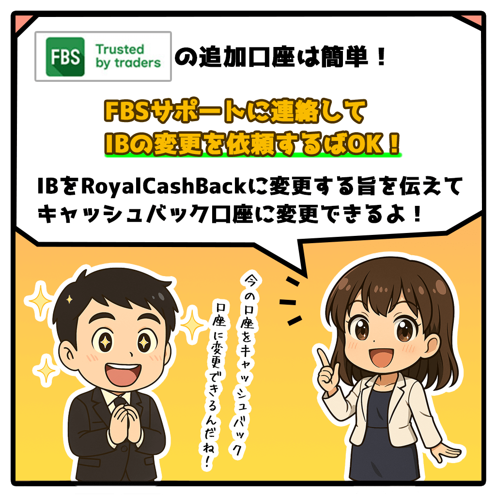 FBSキャッシュバック口座を追加口座開設する方法!2コマ目