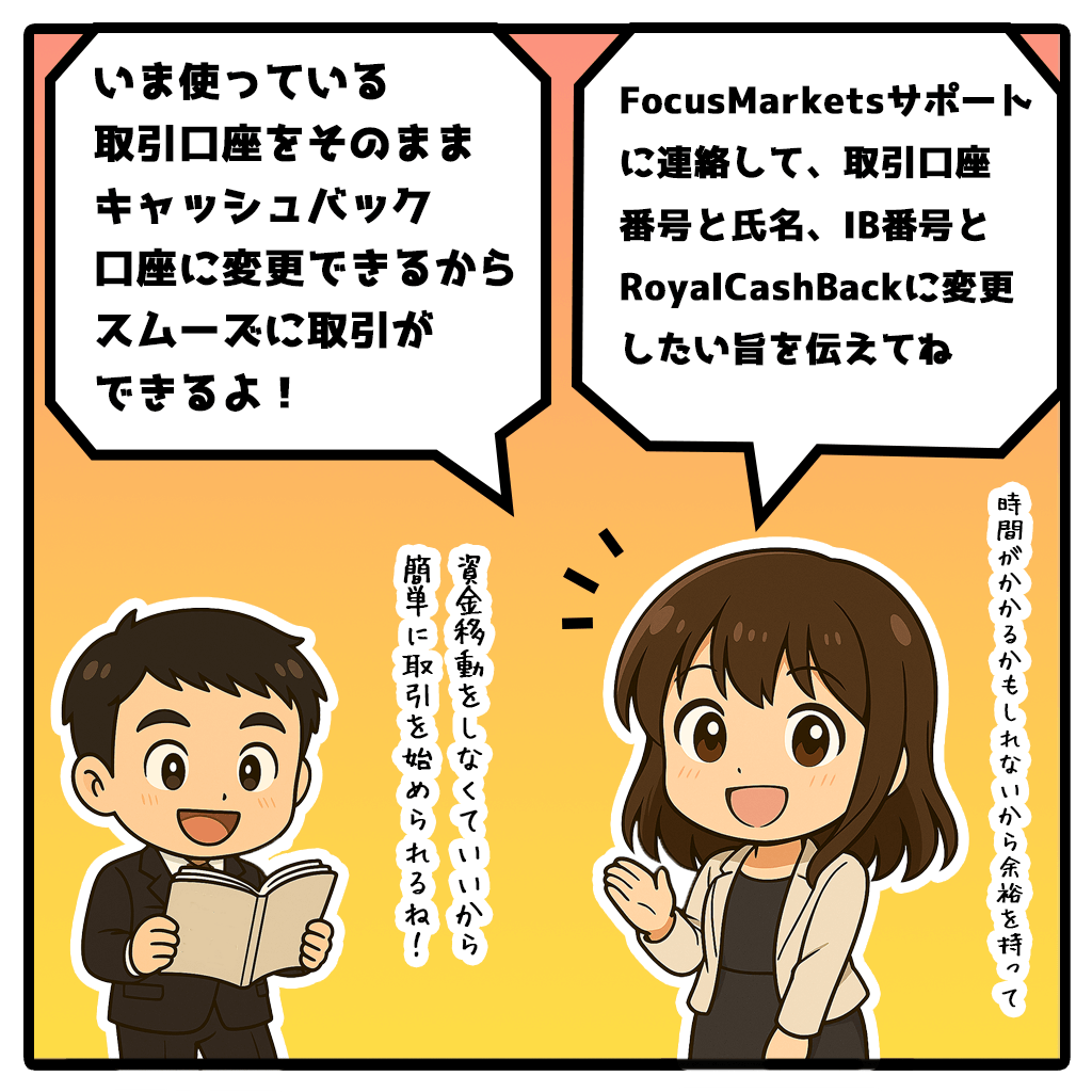 FocusMarketsキャッシュバック口座を追加口座開設する方法!3コマ目