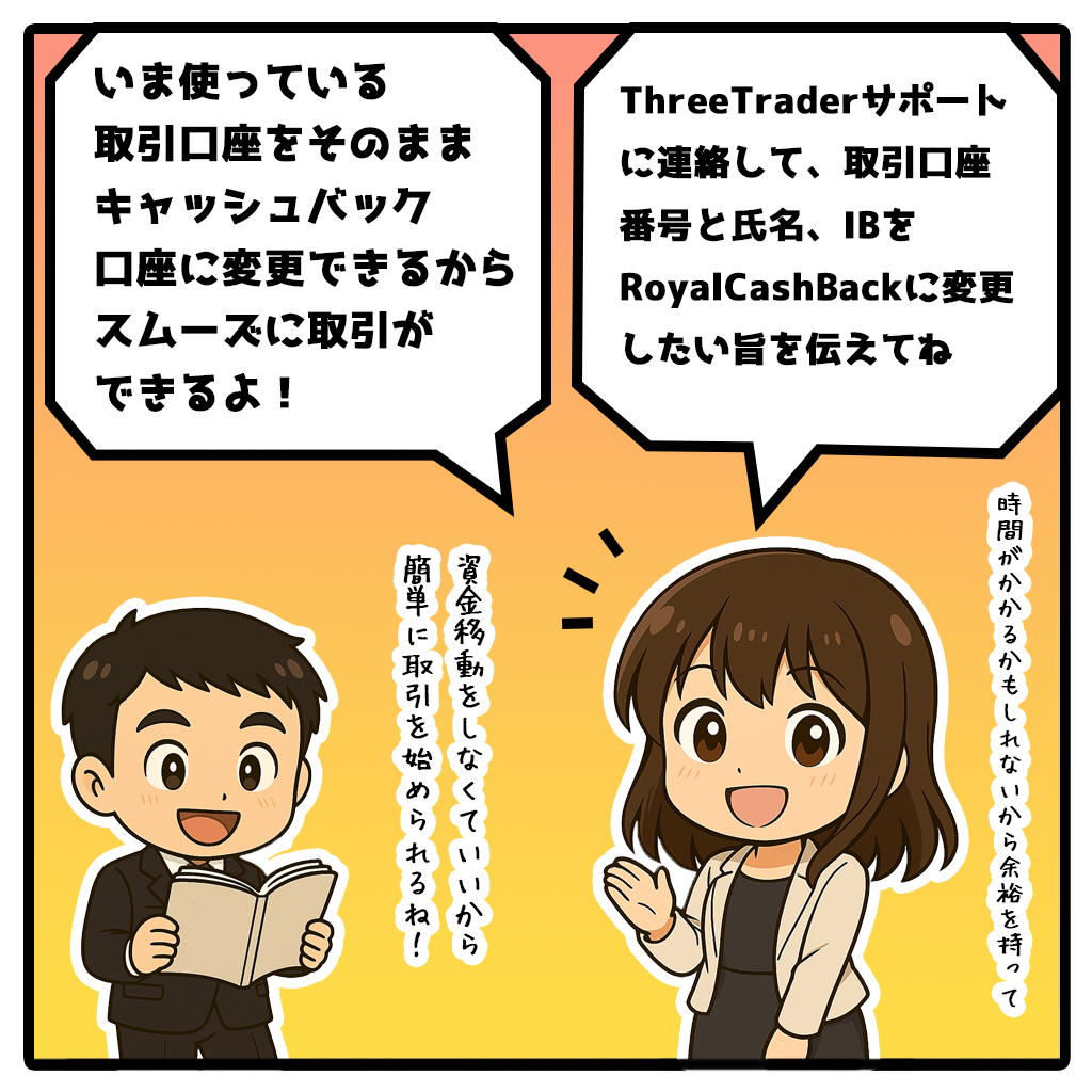 ThreeTraderキャッシュバック口座を追加口座開設する方法！3コマ目