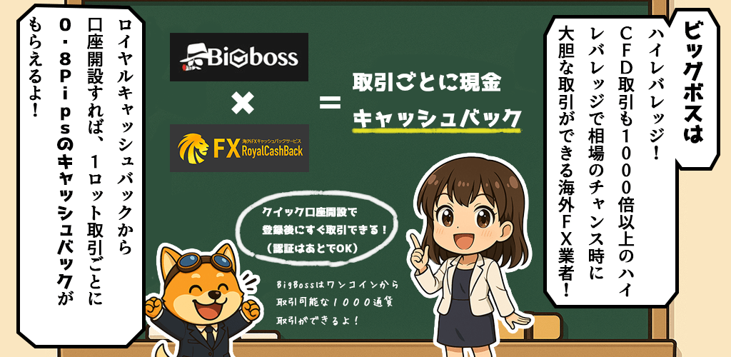 BigBossの特徴とキャッシュバック